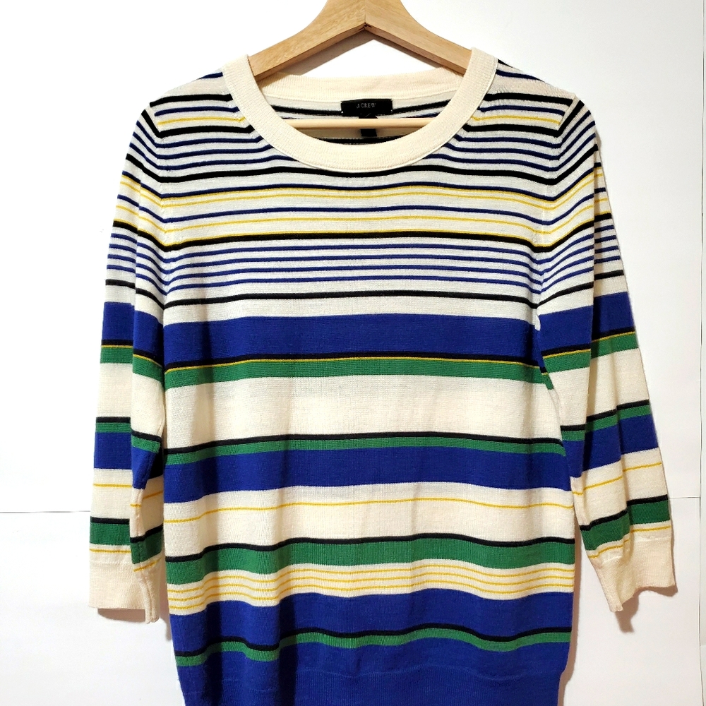 J. Crew women striped merino wool, size M